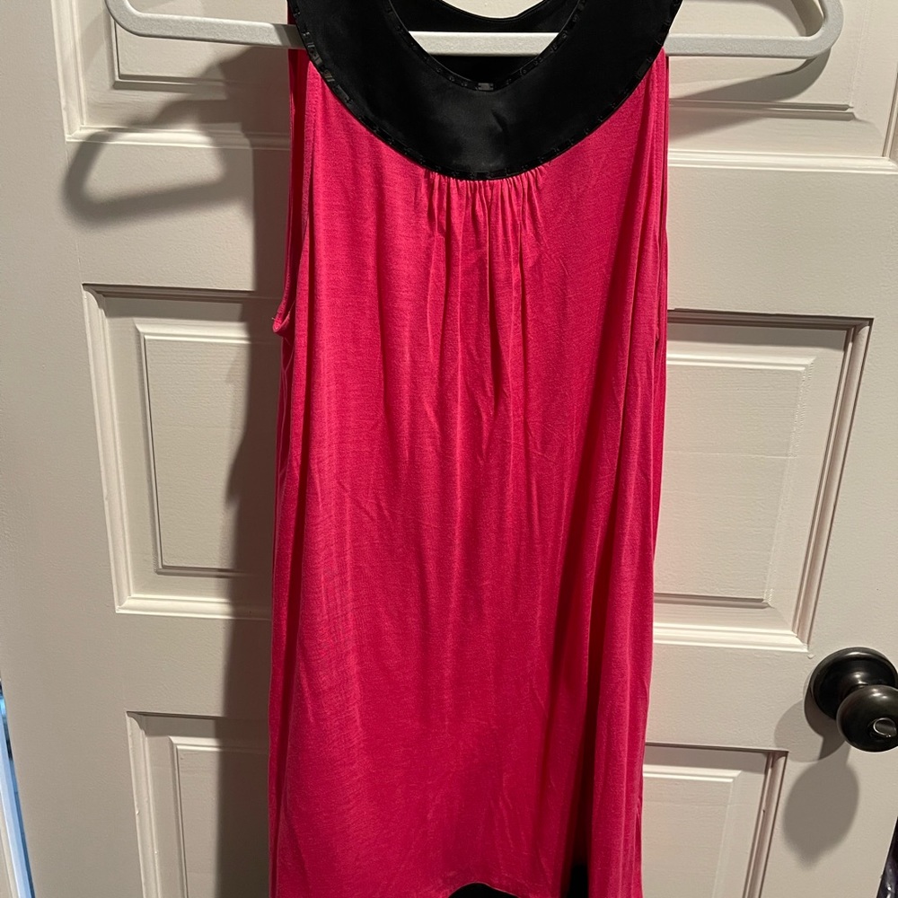 Hot pink and black dress